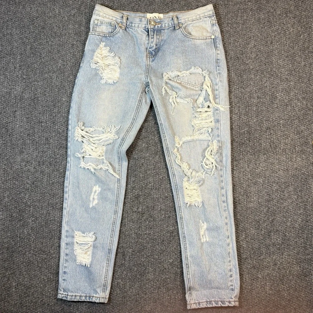 ONE By One Teaspoon Awesome Baggies Jeans Sz 27 Tapered Distressed Medium Rise